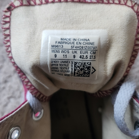 Bergundy Converse All-star High Tops - Picture 2 of 2